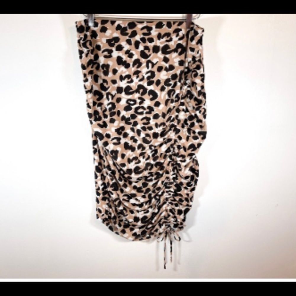 Calvin Klein Leopard Print Midi Skirt - Picture 4 of 8